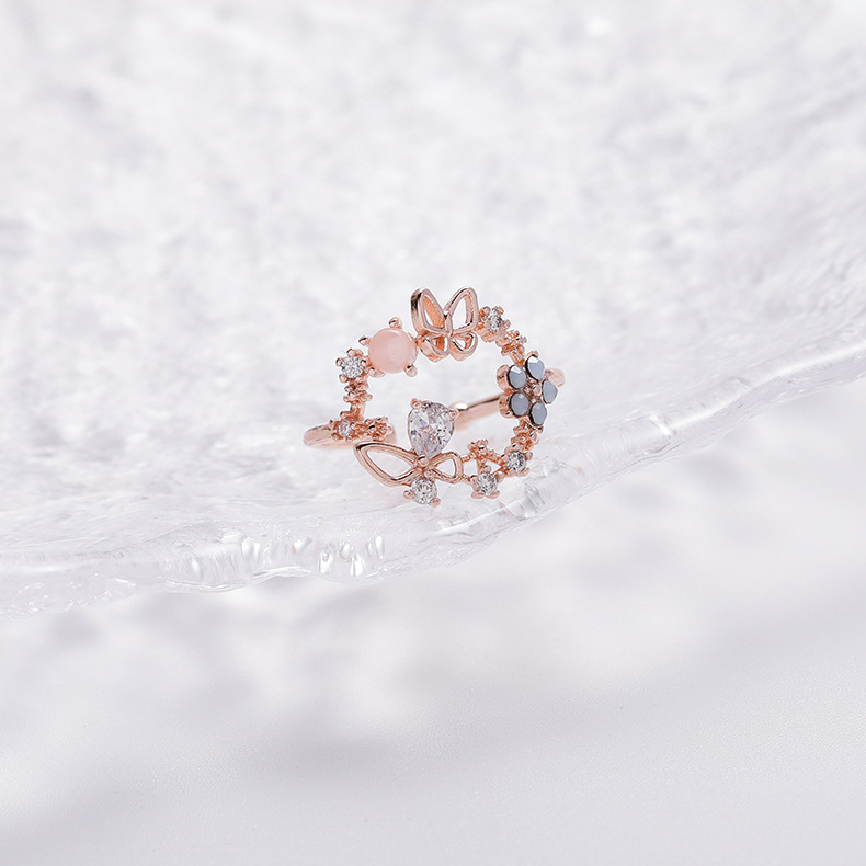 Floral Heart Open Ring