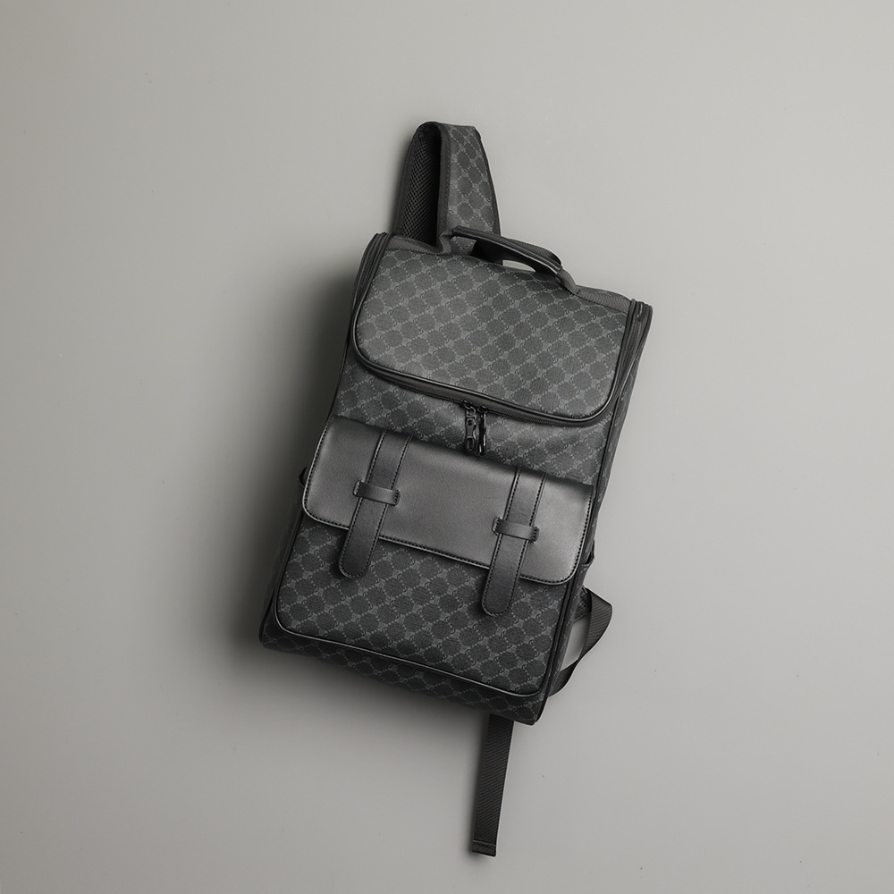 대용량 체크 패턴 백팩