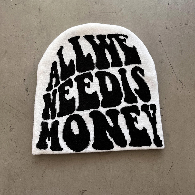 레터 디자인 자카드 비니