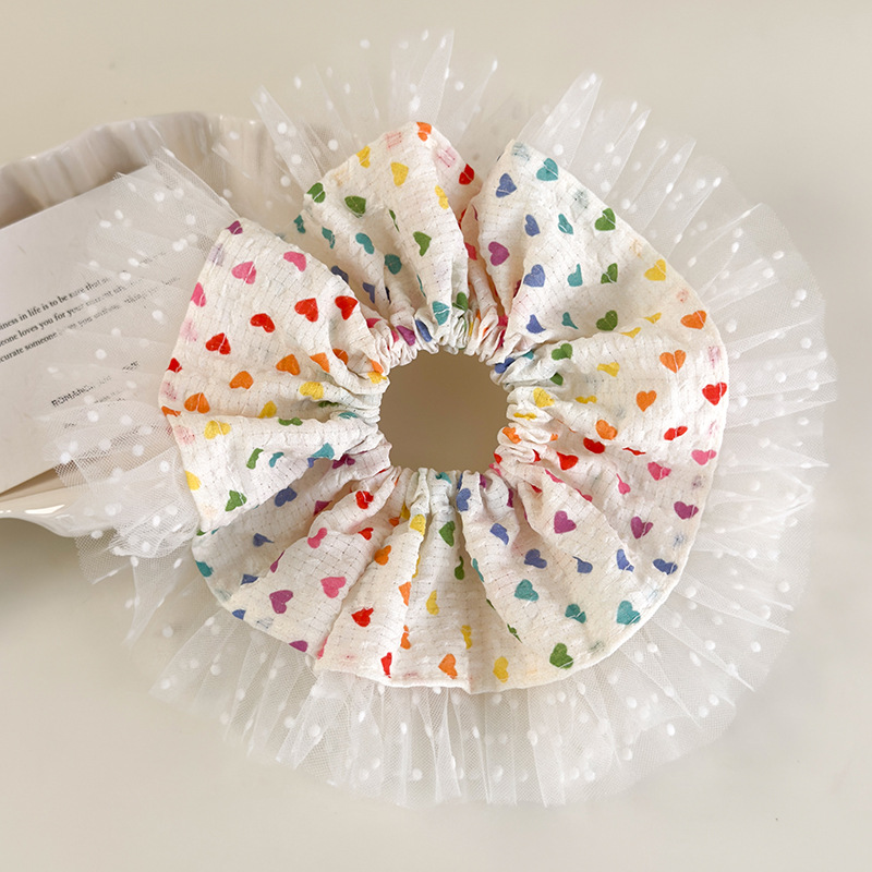 Dopaminowe Kolorowe Scrunchies i Gumki do Włosów z Serduszkami w Bańkach