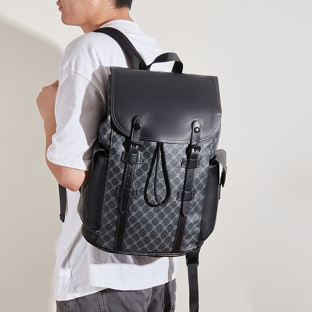 클래식 체크 백팩