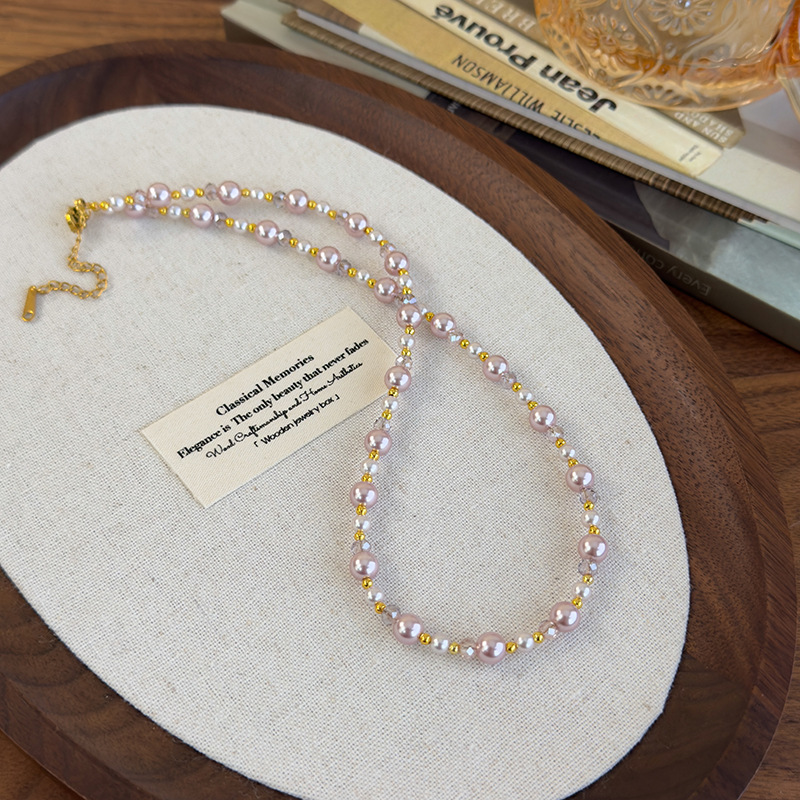 Pearl and Crystal Beaded Necklace