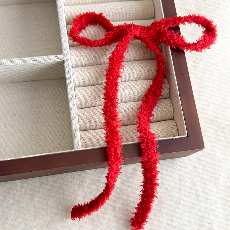 Plush Bow Hair Clips