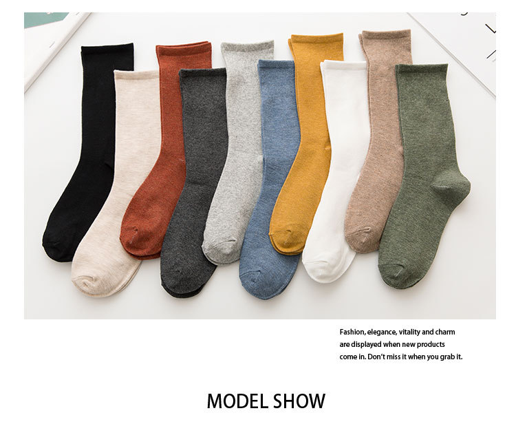 Meias Cano Médio Algodão Femininas