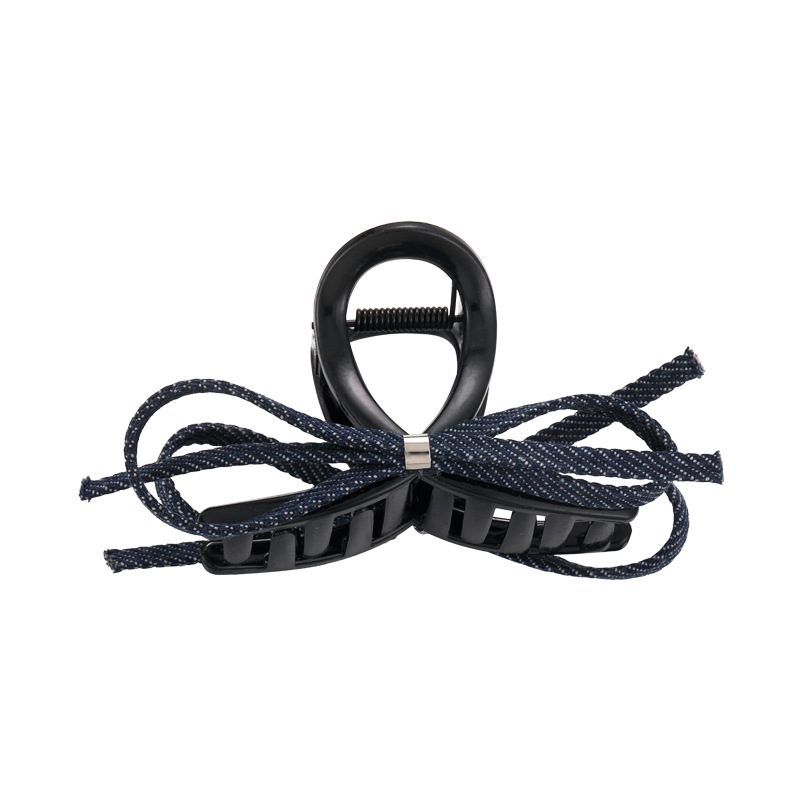 Заколки для волос с бантом из голубого денима