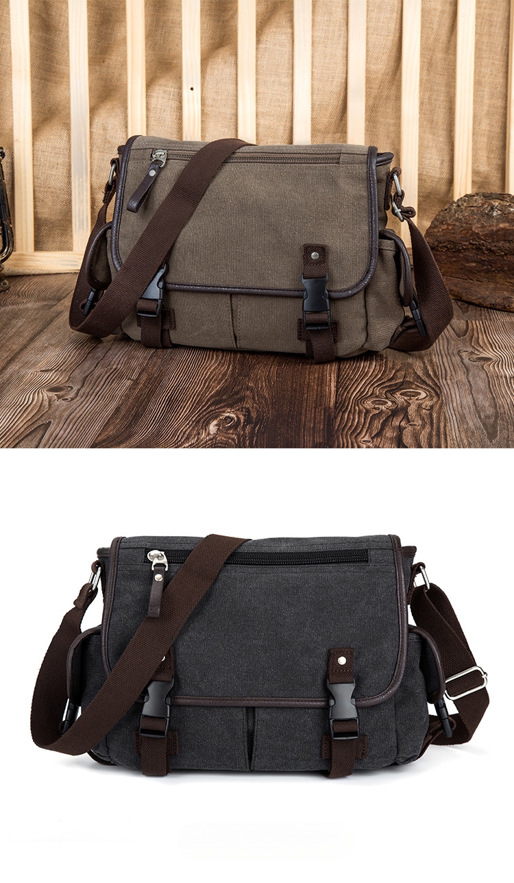 メンズキャンバスメッセンジャーバッグ
