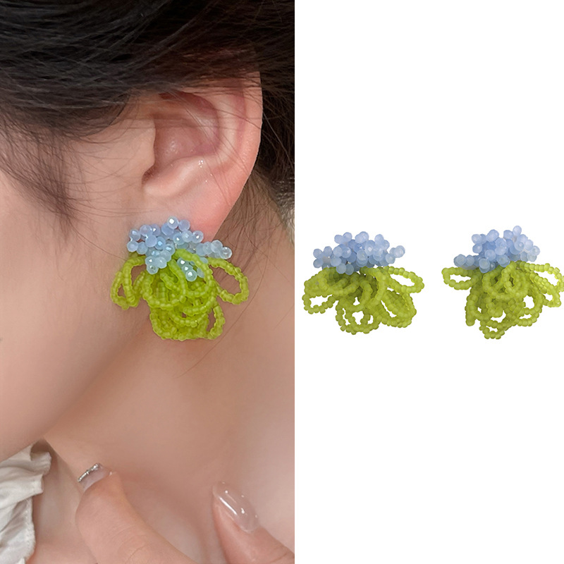 Orecchini con Perline di Cristallo Opaco