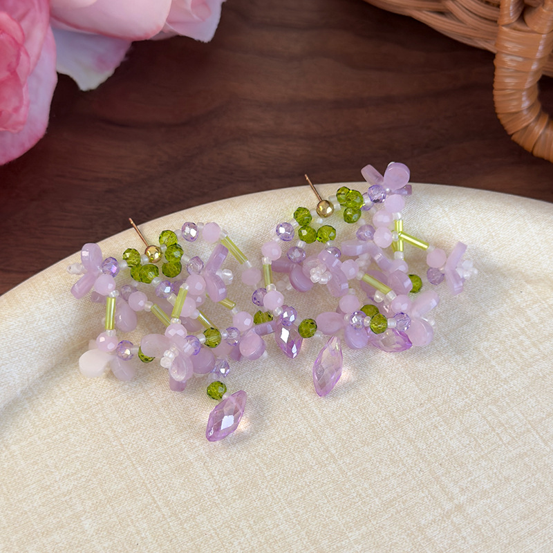 플로럴 비즈 탈셀 귀걸이