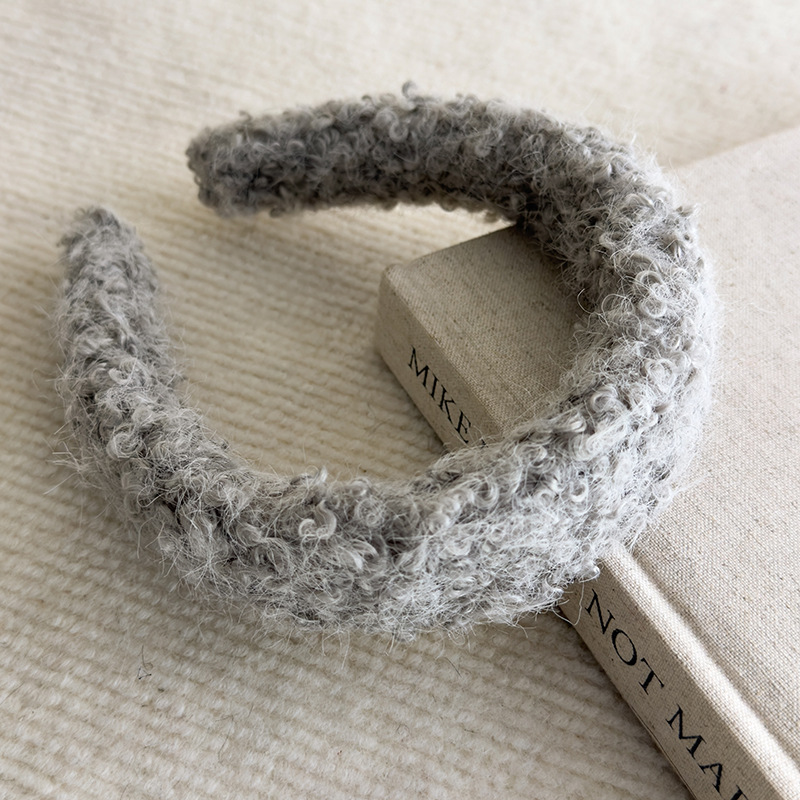 プラッシュラムウールワイドヘアバンド