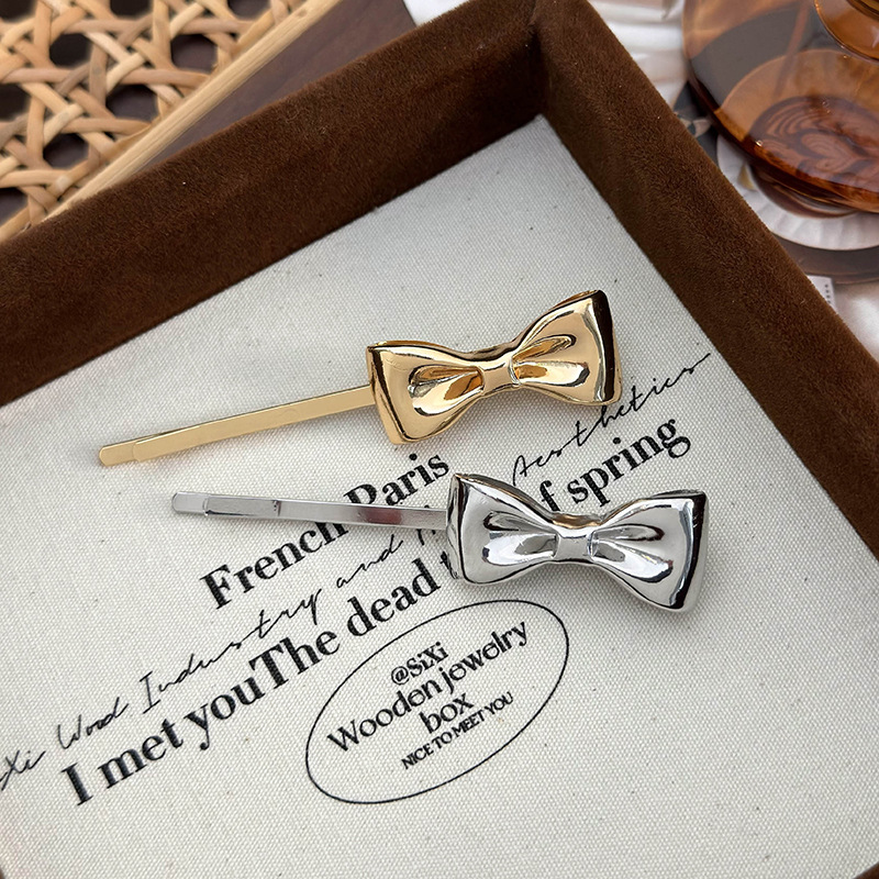 Set Barrette Métallique à Noeud et Élastique à Cheveux