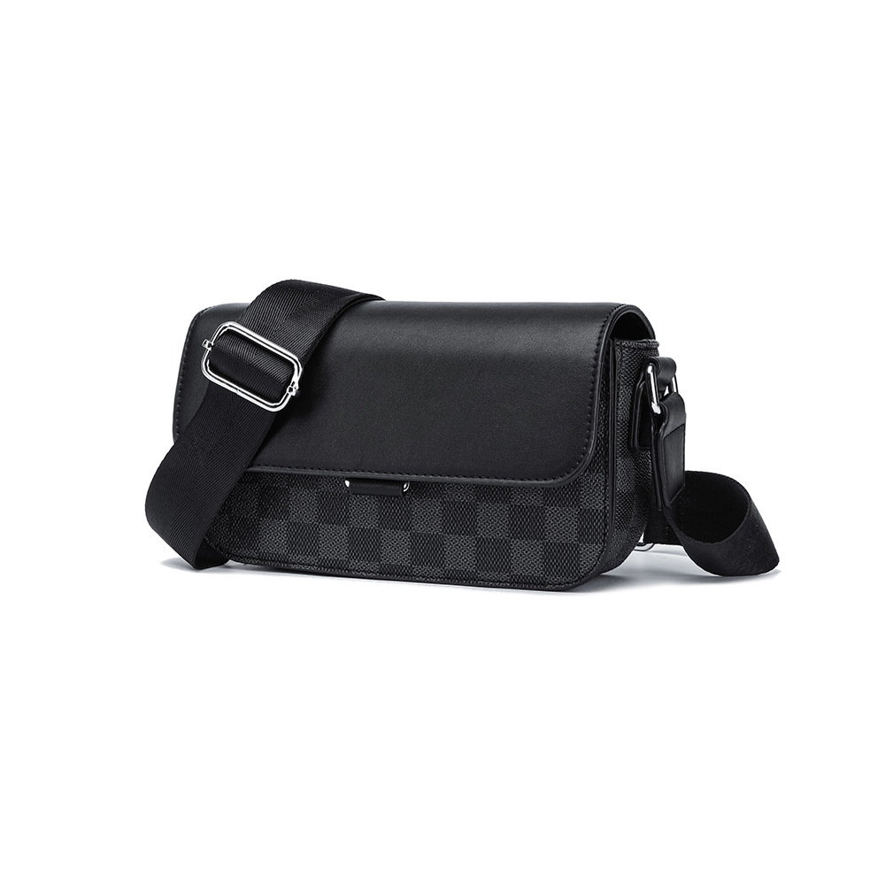 Geantă Crossbody pentru Bărbați cu Carouri