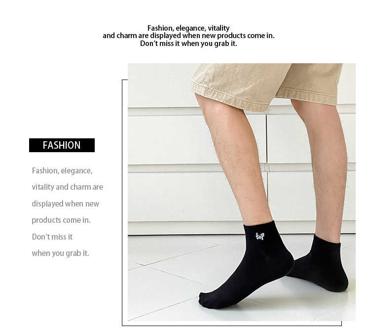 Herrar Broderade Ankelsockor