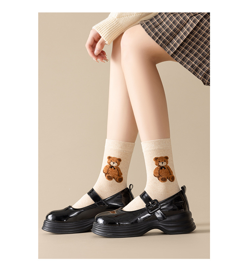 ถุงเท้ายาวครึ่งน่องลายหมี