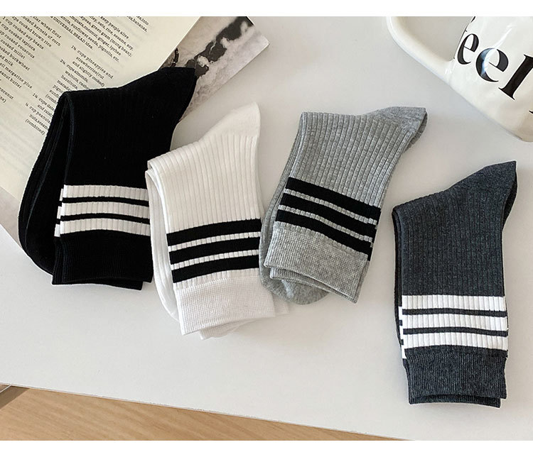 Meias Femininas Meia-Canela Listradas