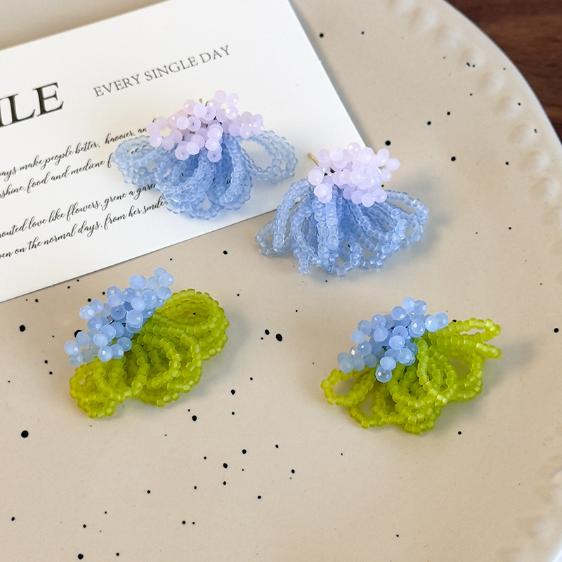 Orecchini con Perline di Cristallo Opaco