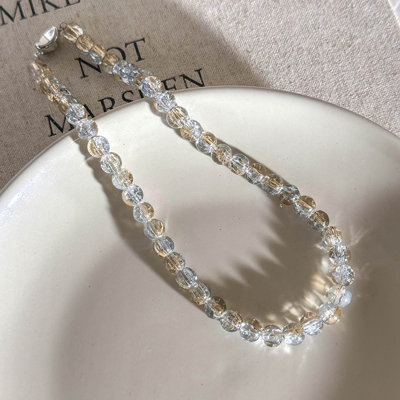 미니멀리스트 무지크리스탈 목걸이