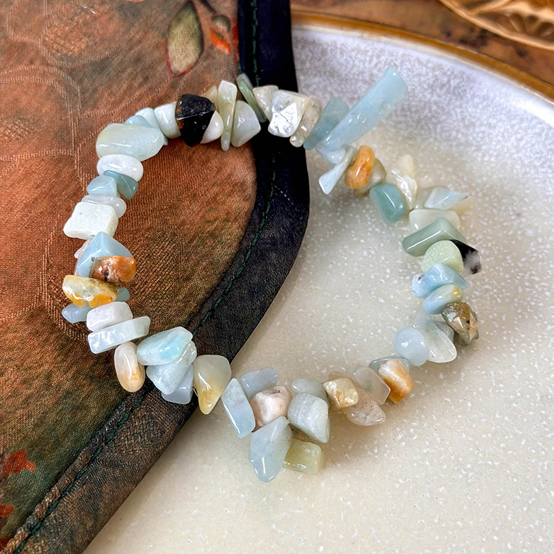 블루 크러쉬 스톤 비즈 브레이슬릿