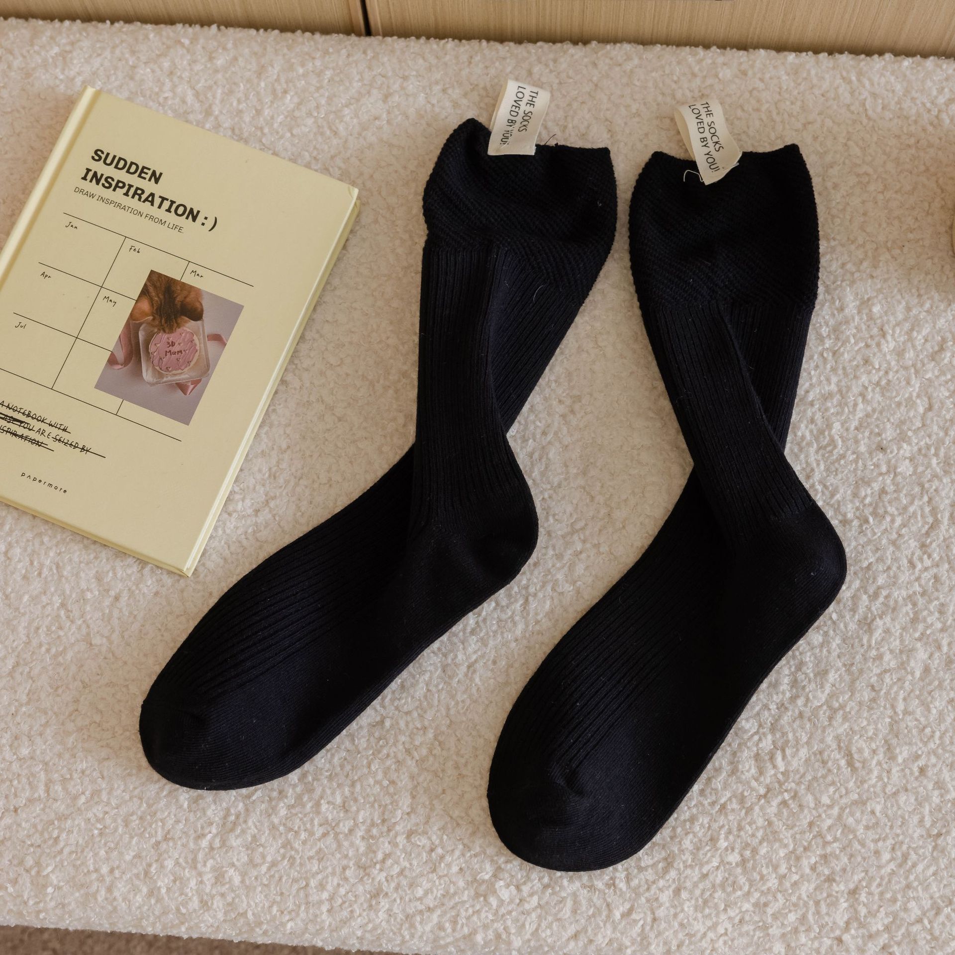 Meias Mid-Calf de Algodão