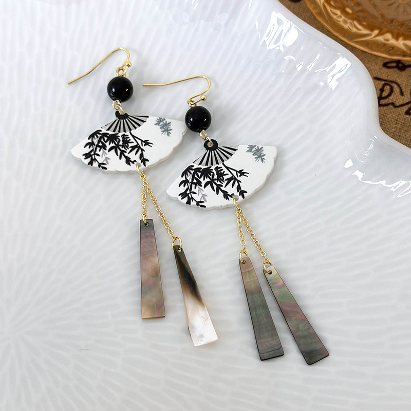 중국풍 나비 꽃 귀걸이