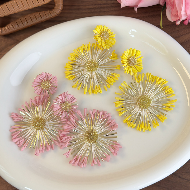 컬러플 해바라기 귀걸이