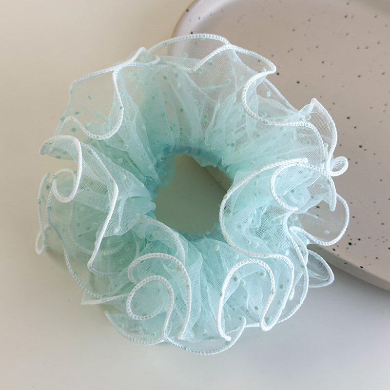 Siateczkowe Gumki do Włosów w Kropki z Falbankami