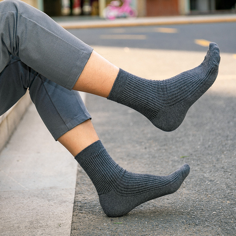 Meias de Algodão com Risca para Homem