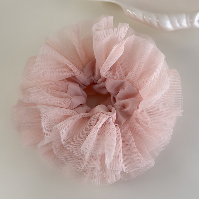 ピンク繊細レースプリンセスバレエスクランチー