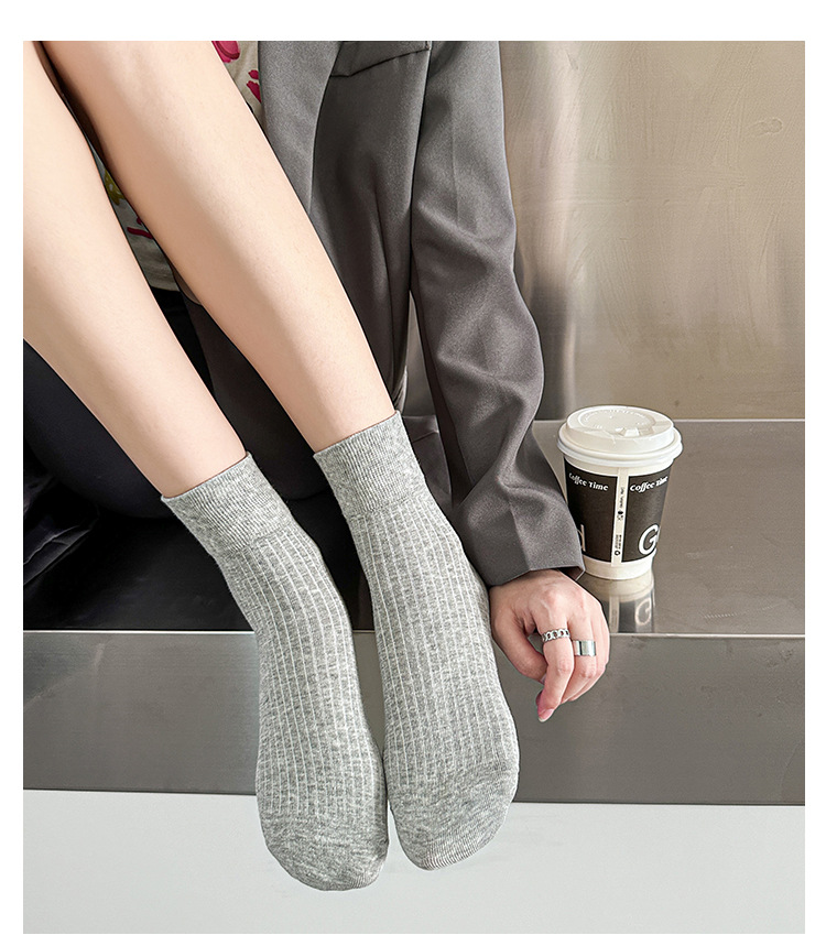 Žebrované Retro Ponožky do Poloviny Lýtka