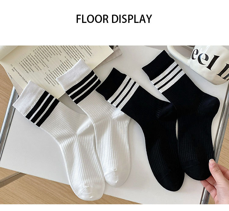 Meias Femininas Meia-Canela Listradas