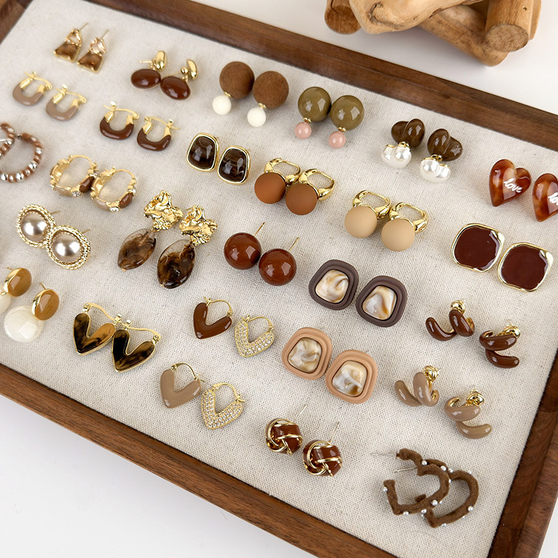 빈티지 미니멀리스트 기하학 드롭 귀걸이