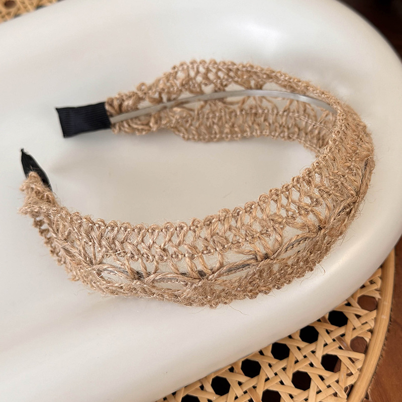 Diadema Trenzada de Lino y Paja