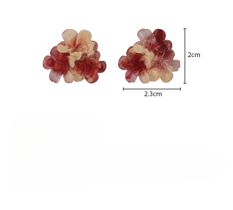 아크릴 옴브레 플로럴 스터드 귀걸이