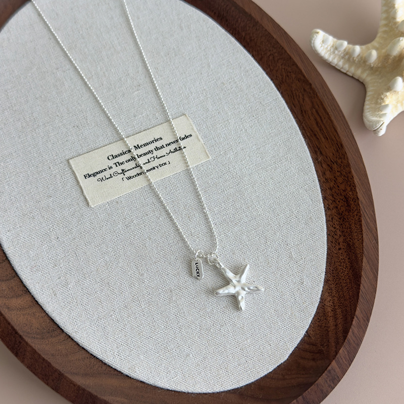 Blue Starfish Beaded Necklace