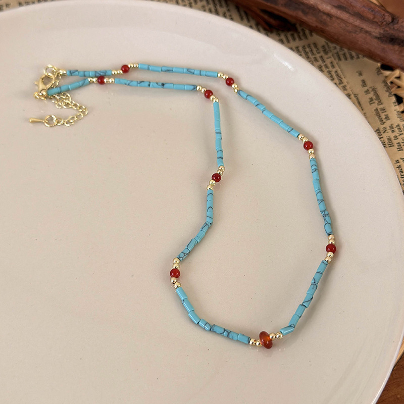 Геометричне намисто-чокер з перлами