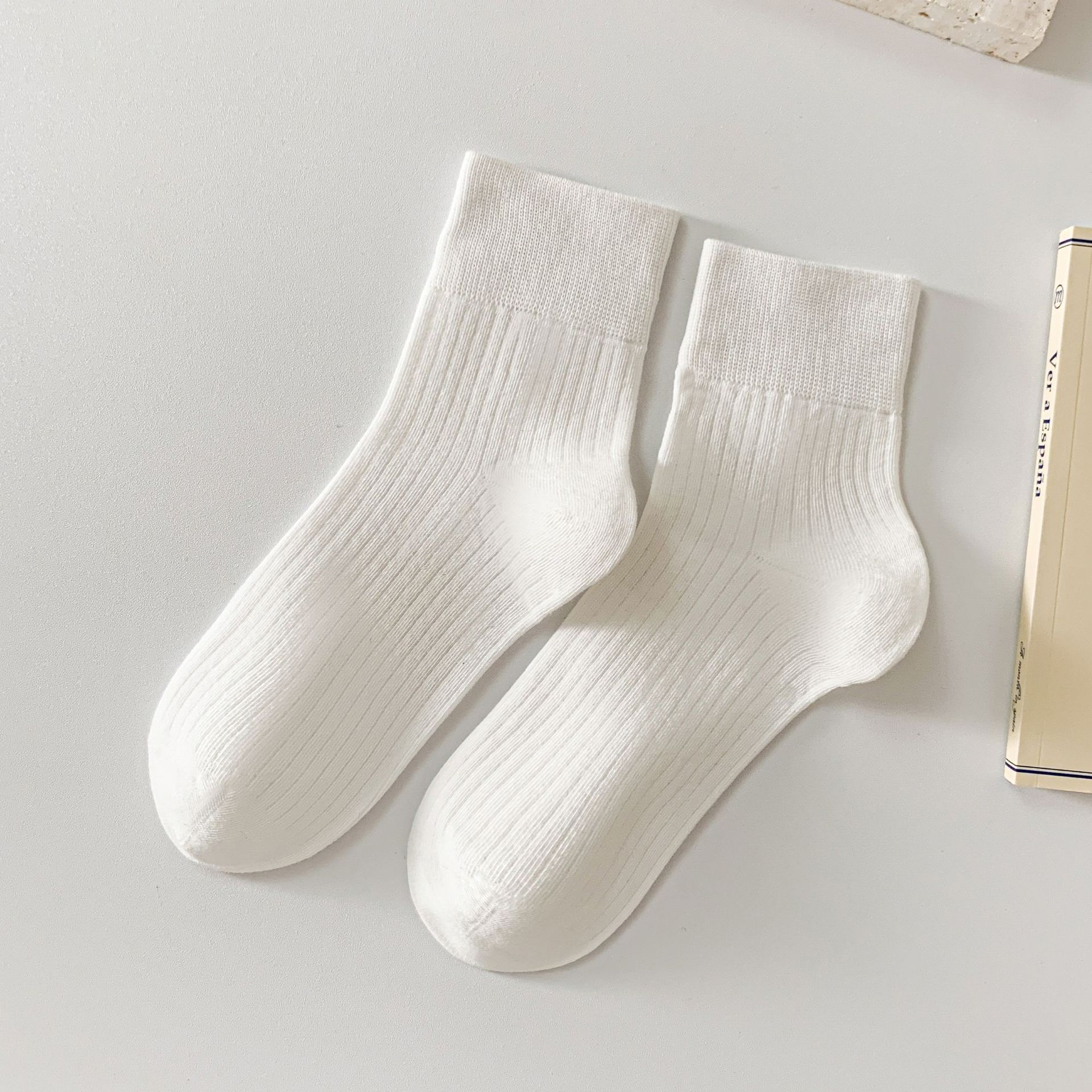 Žebrované Retro Ponožky do Poloviny Lýtka