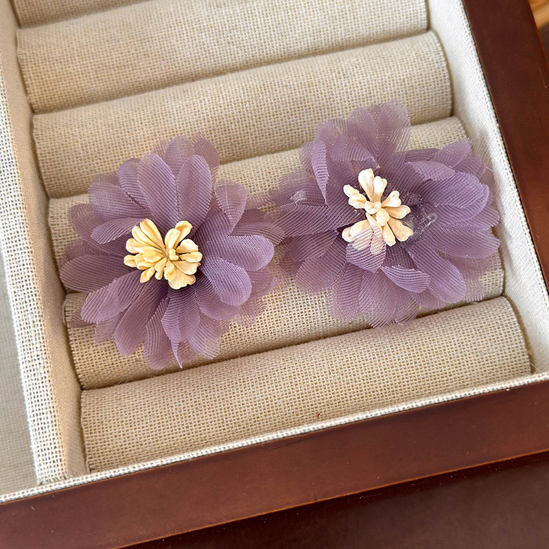 메쉬 플라워 이어링