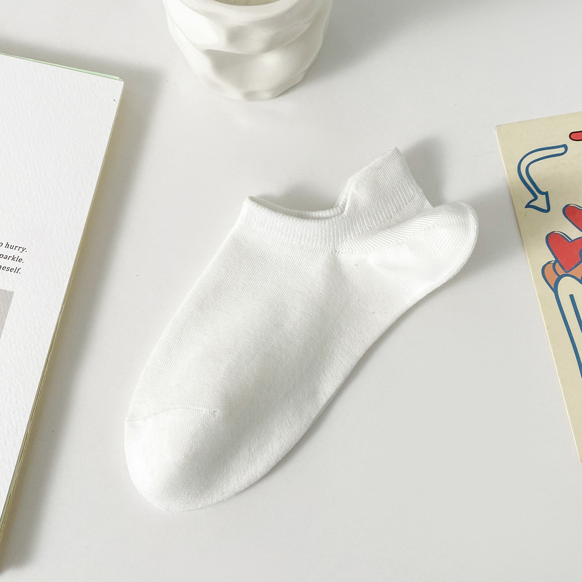 여성용 파스텔 컬러 인비저블 앵클 삭스