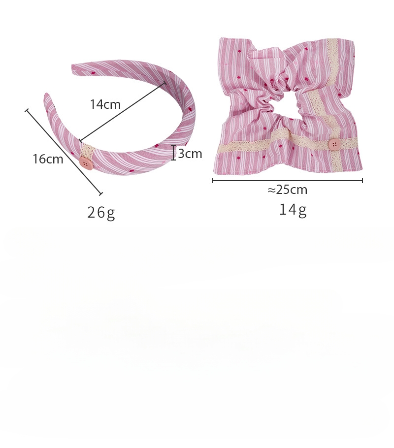 Färgglada Randiga Spetsstoff Hårband och Hårsnoddar