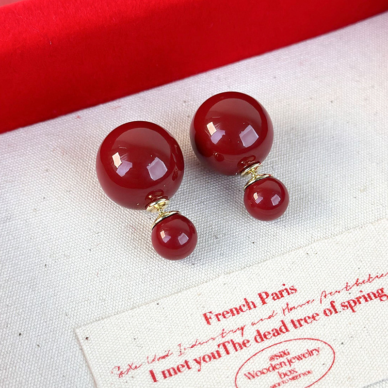 더블 사이드 펄 귀걸이