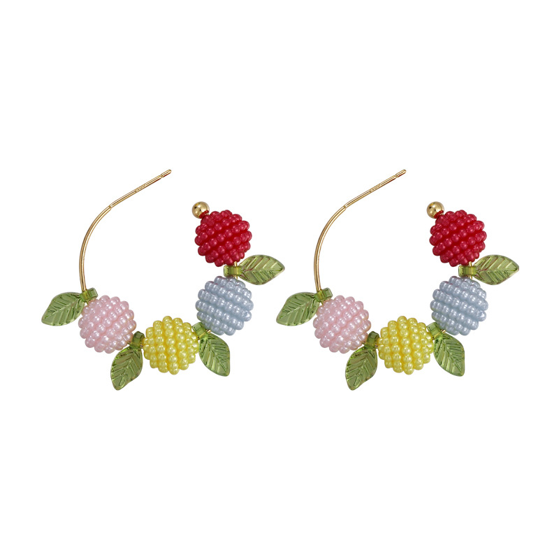 Серьги-гвоздики со Свежей Малиной