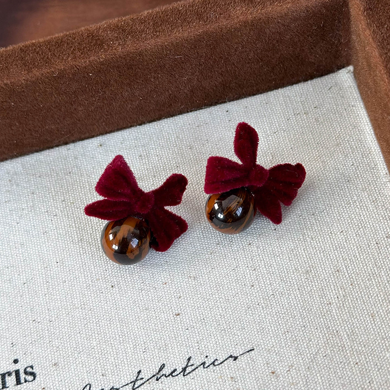 Flockované Stuhové Leopardí Náušnice