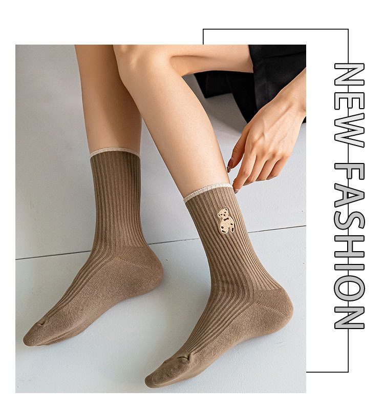 Жіночі бавовняні шкарпетки з ведмедиком-мультфільмом