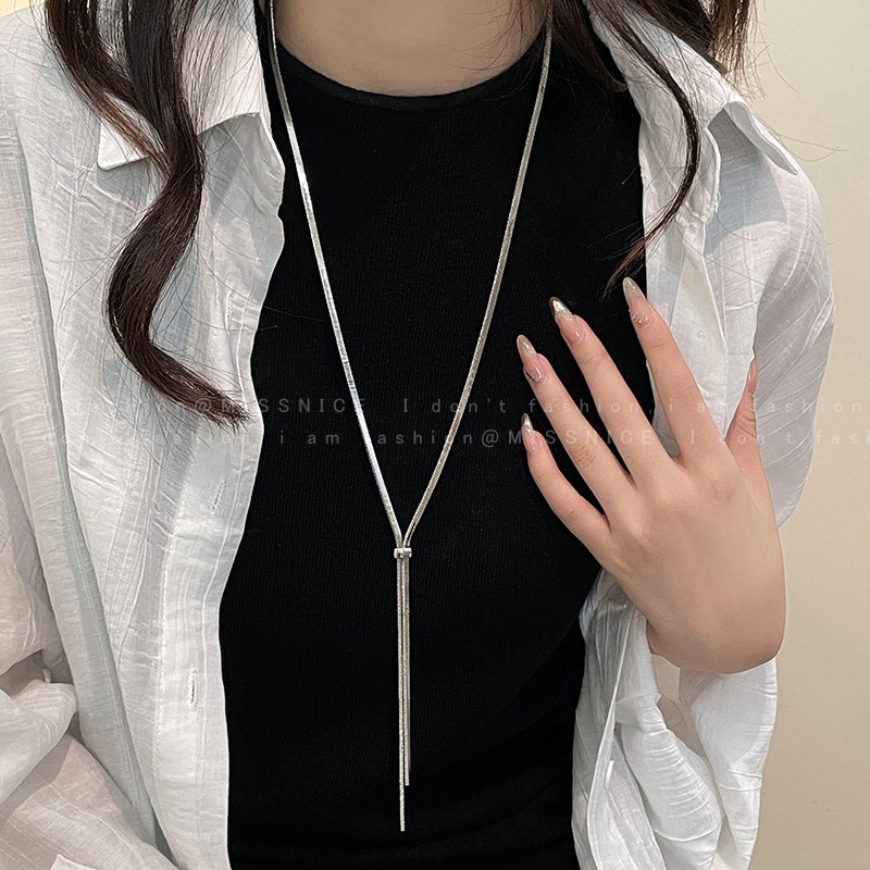 조절 가능한 롱 스네이크 체인 목걸이