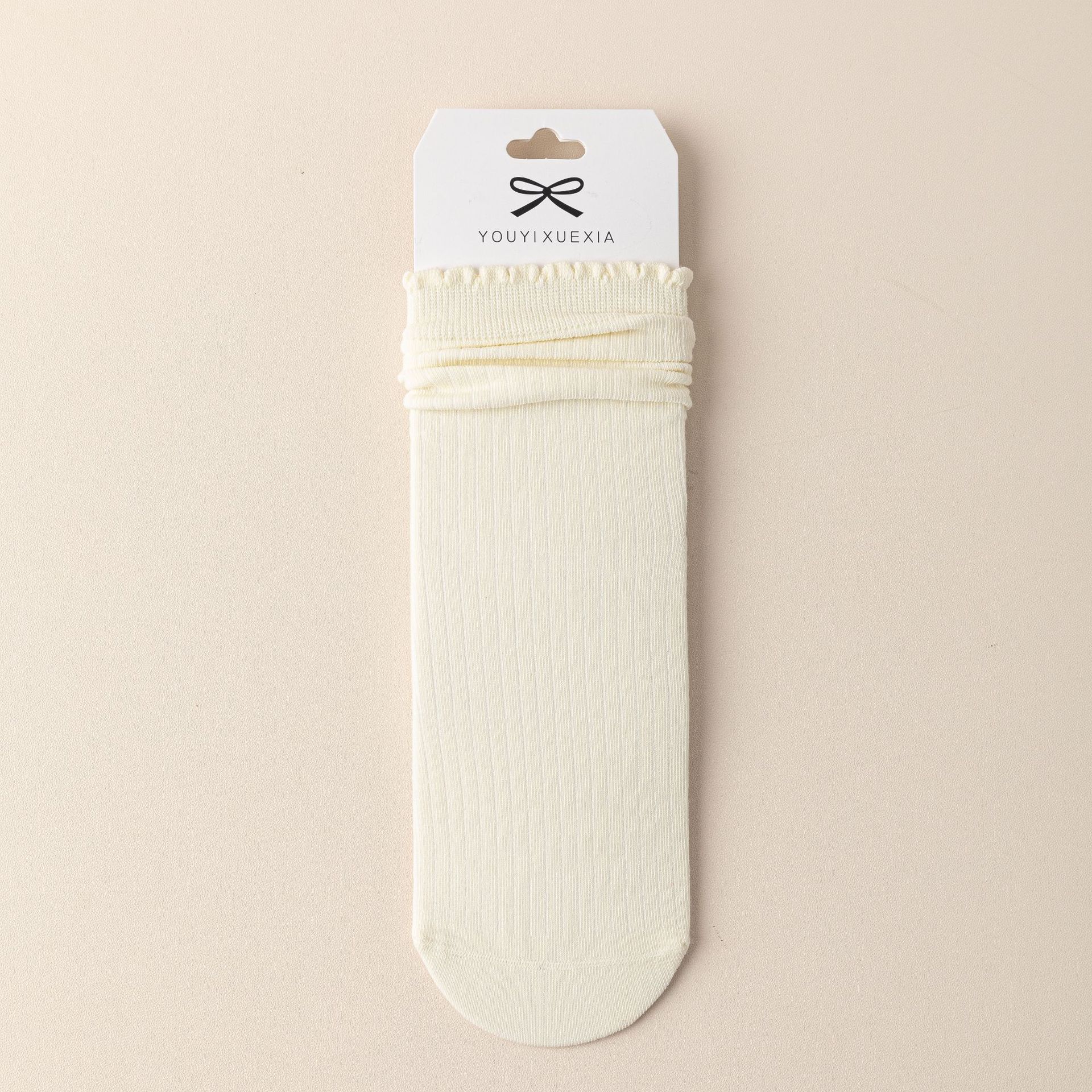 Meias Tombadas com Borda Folhos para Mulher