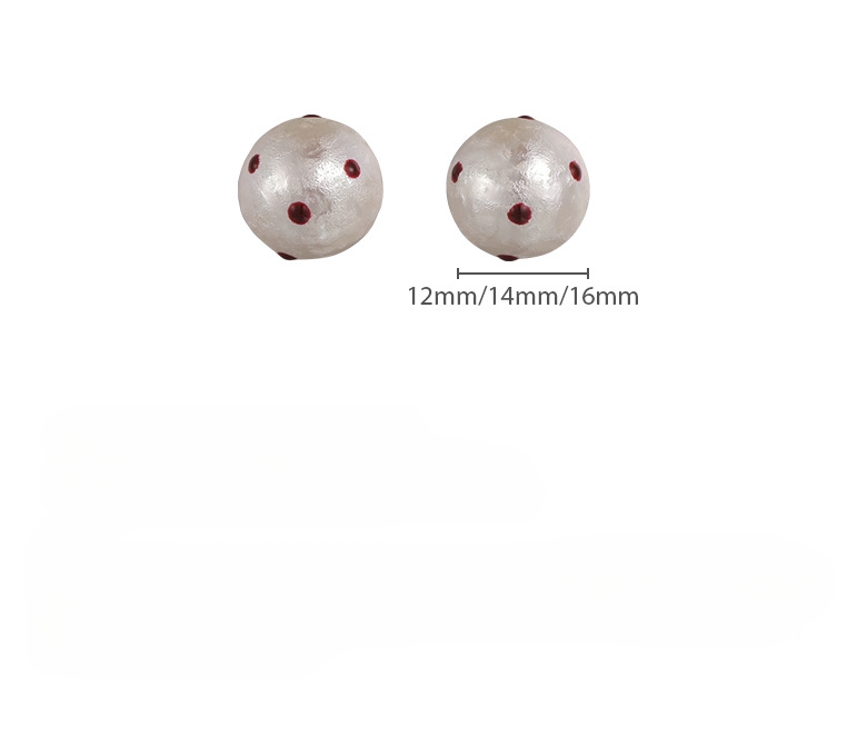 레드 폴카도트 펄 이어 스터드