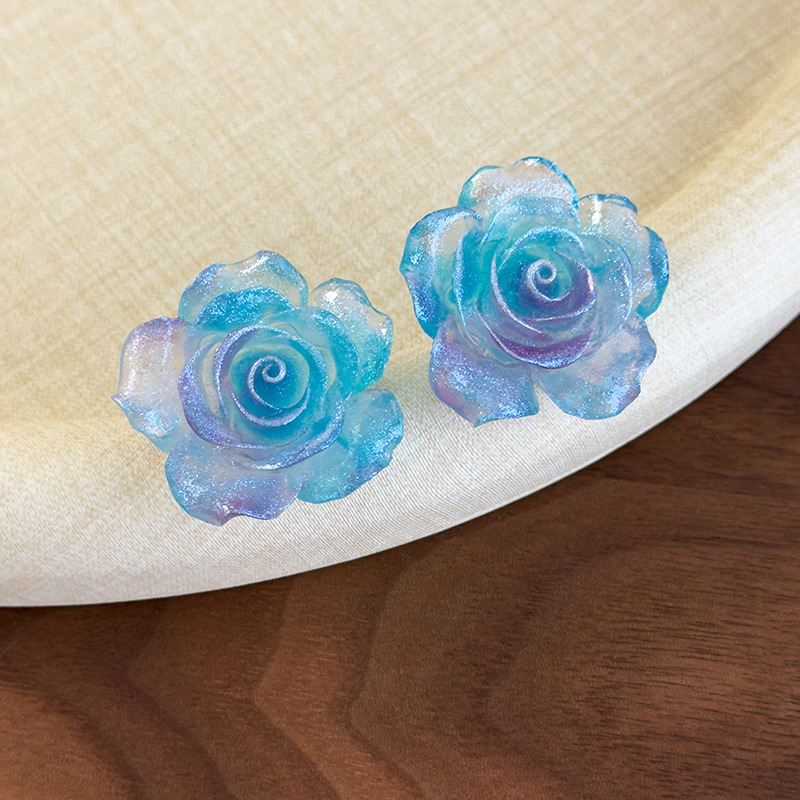 그라데이션 카멜리아 플라워 귀걸이