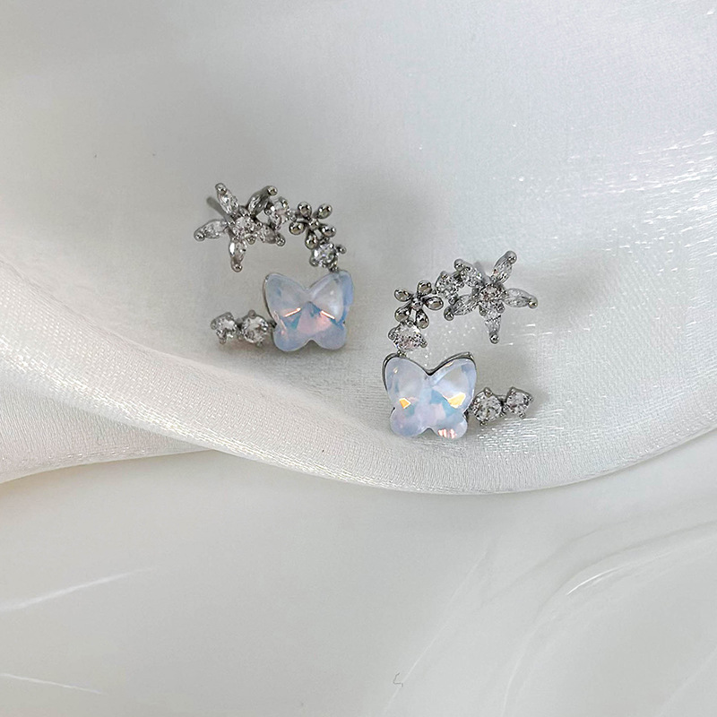 Boucles d'Oreille Papillon Florales