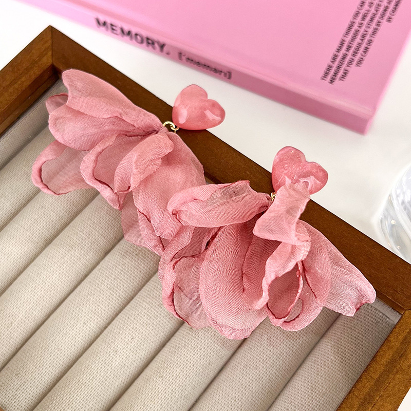 하트와 플로럴 귀걸이