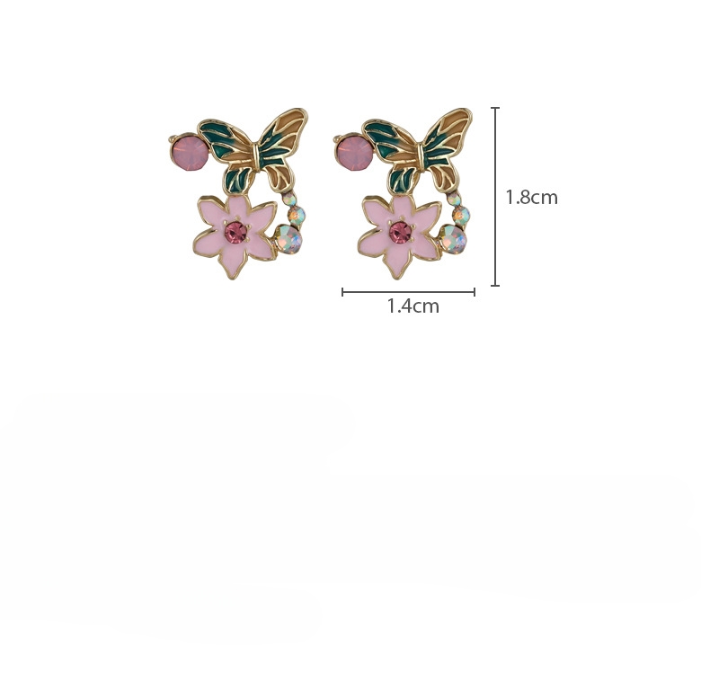 Orecchini Farfalla Fiore Smaltato Vintage