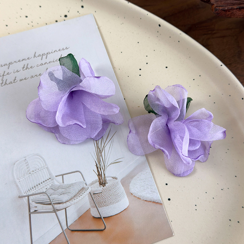 Chiffon Flower Earrings